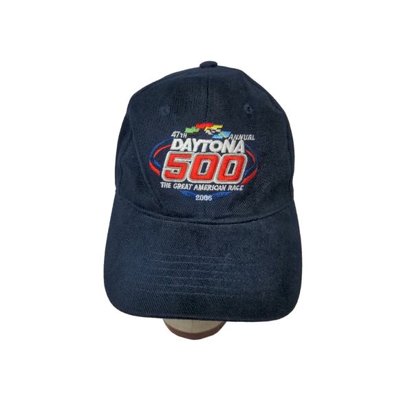 Vintage 2005 47th Daytona 500 Slideback Hat Adjustable Blue Embroidered Logo - Picture 1 of 11